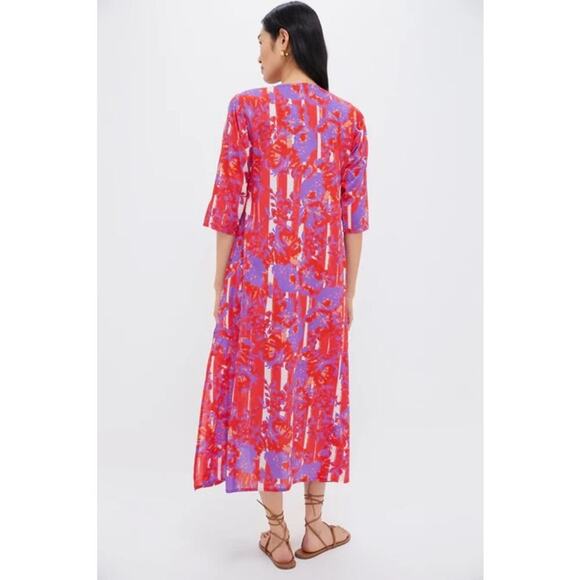 RO'S GARDEN Long Kurta Petunia Coral M - NWT - Picture 2 of 5